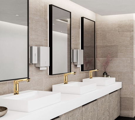 Gold Deck Mount Infrared Sensor Faucets